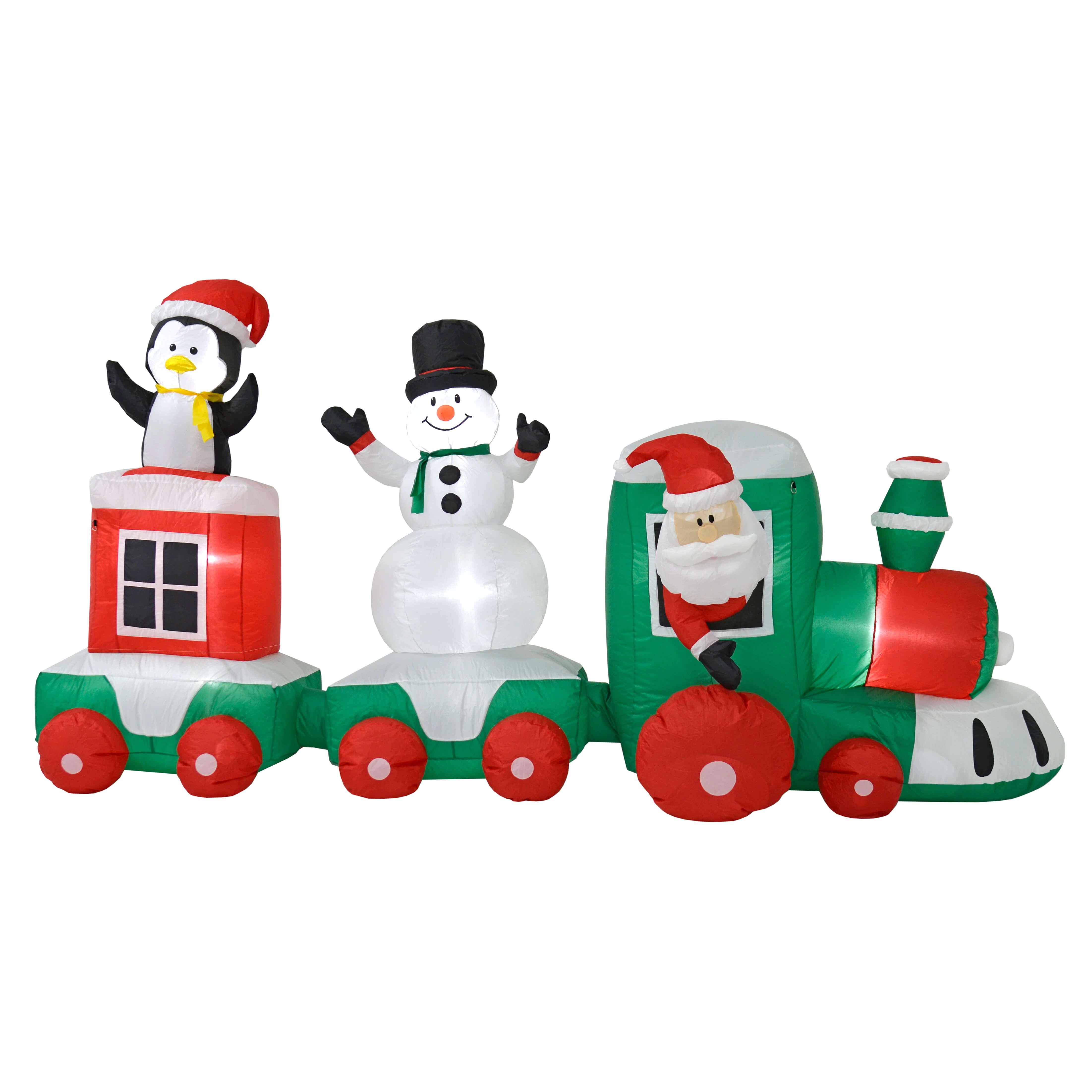 Mr Crimbo 11ft Light Up Inflatable Train Christmas Decoration - MrCrimbo.co.uk -XS7213 - -